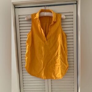 J. Crew Orange Linen and Cotton Sleeveless Top